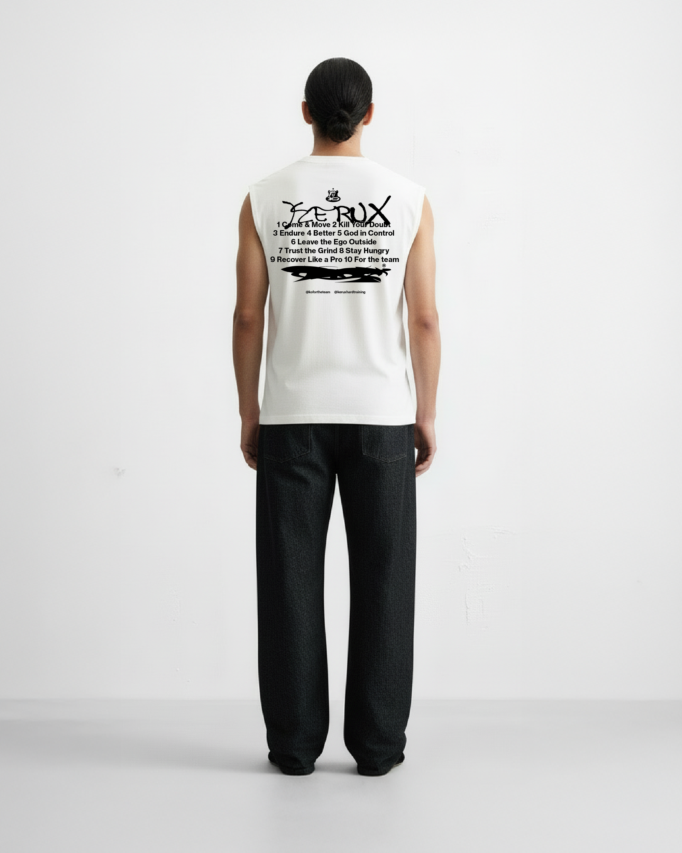 KO x Kerux — Sleeveless Tee Blanca